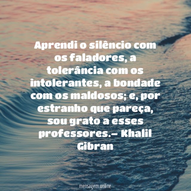 Aprendi o silêncio com os faladores