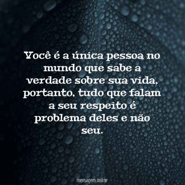 Você é a única pessoa no mundo
