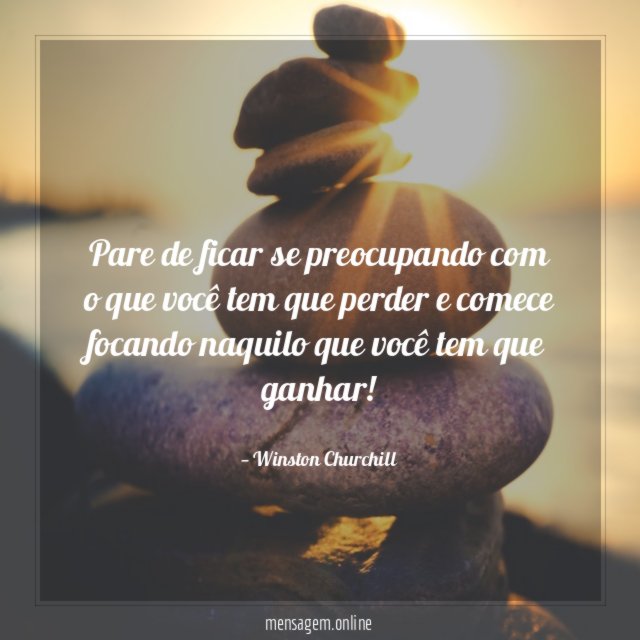 Pare de ficar se preocupando