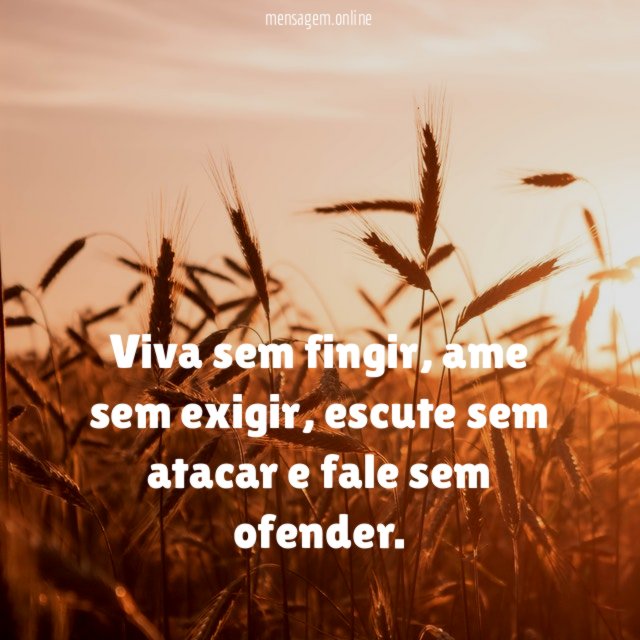Viva sem fingir, ame sem exigir