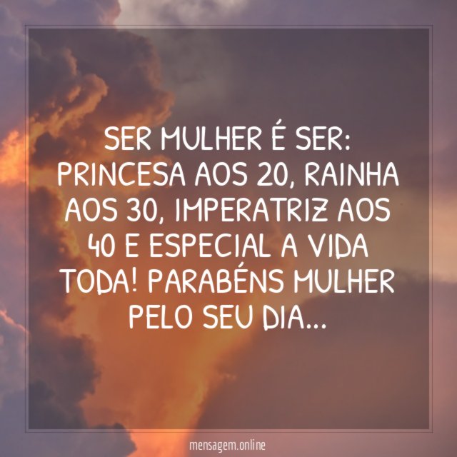 Parabéns mulher pelo seu dia