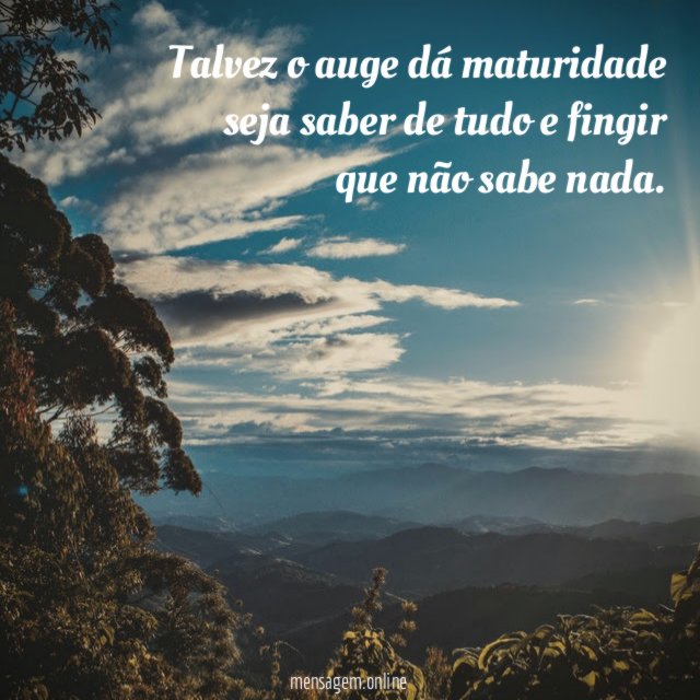 Talvez o auge dá maturidade