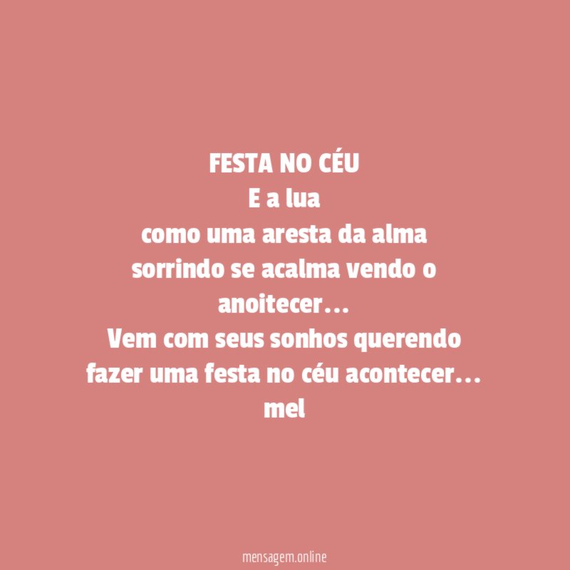 FESTA NO CÉU