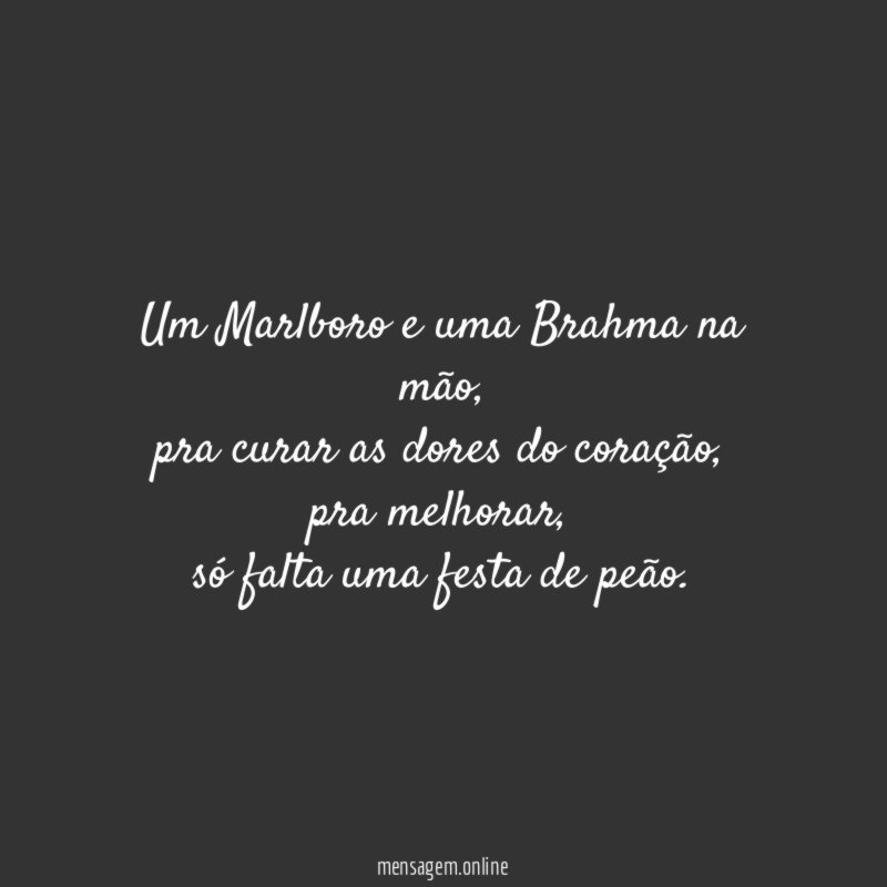 Um Marlboro e uma Brahma na mão