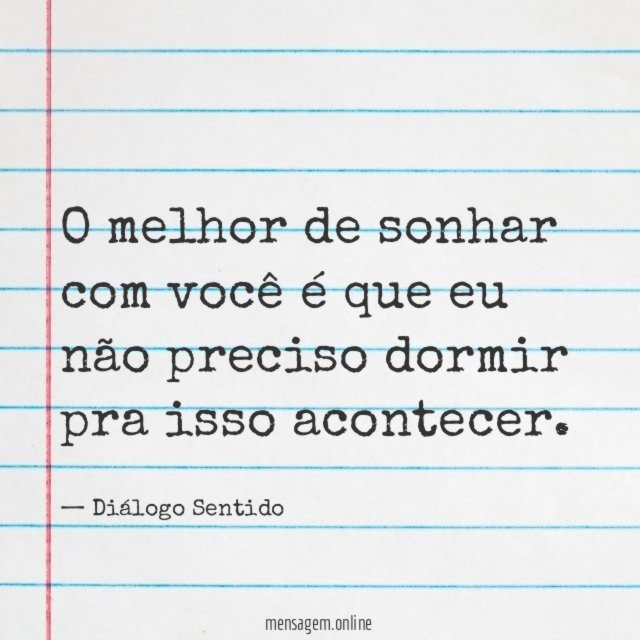 O melhor de sonhar com você