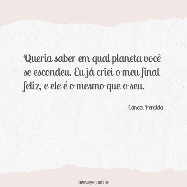 Eu já criei o meu final feliz
