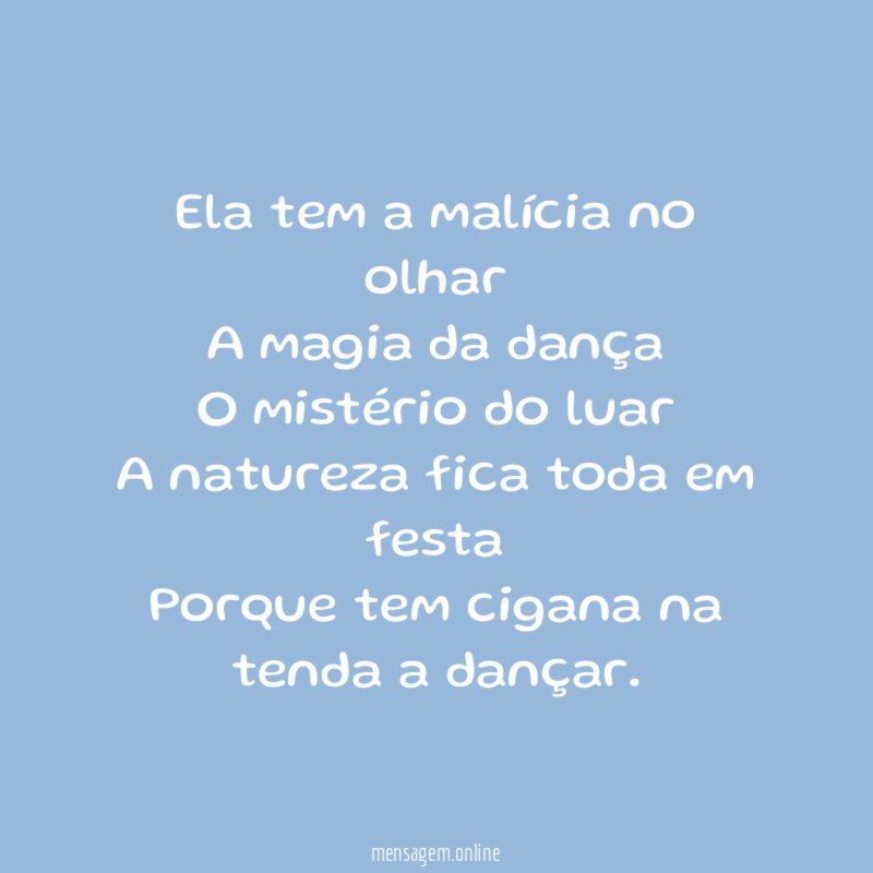 Ela tem a malícia no olhar A magia da