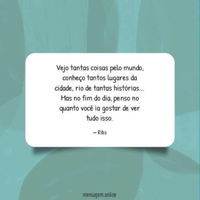 Vejo tantas coisas pelo mundo