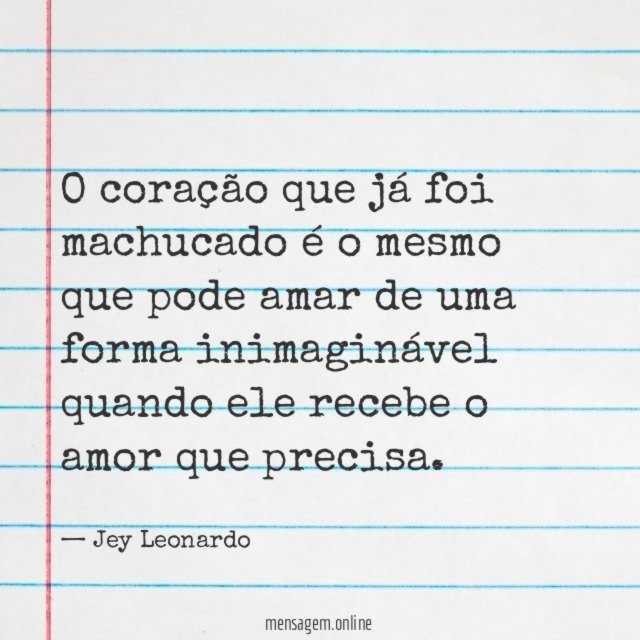 O coração que já foi machucado