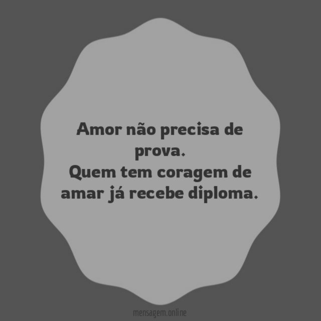 Amor não precisa de prova