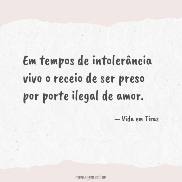 Em tempos de intolerância