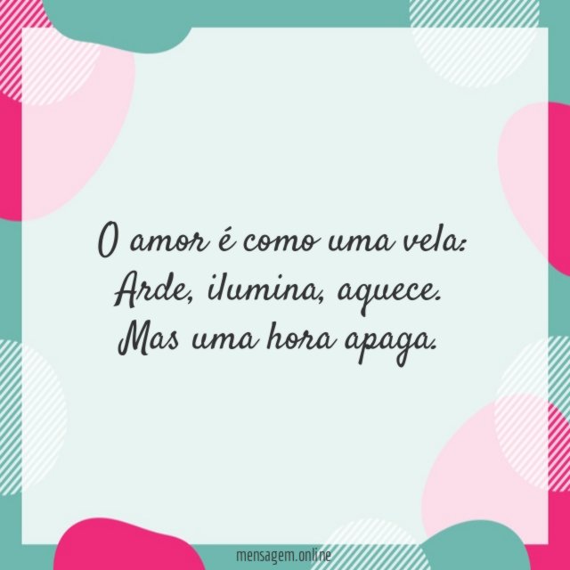 O amor é como uma vela