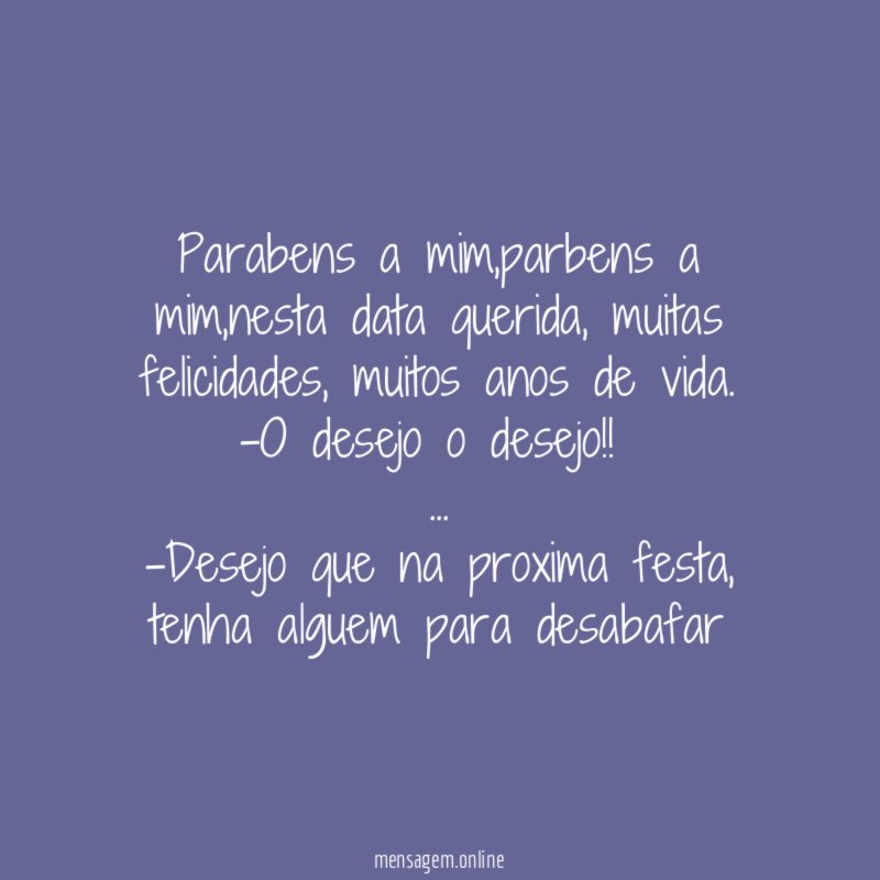 Parabens a mim