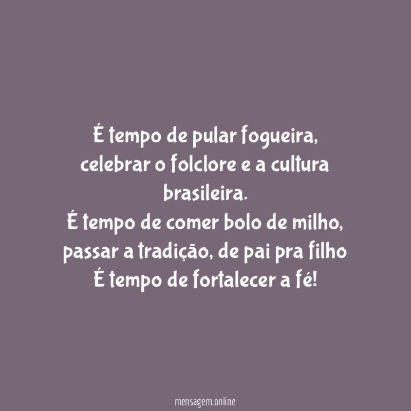 É tempo de pular fogueira