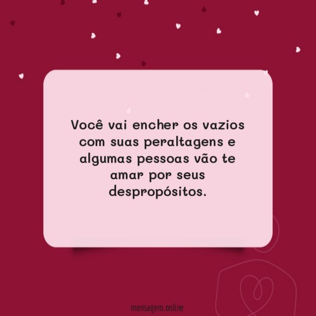 Você vai encher os vazios