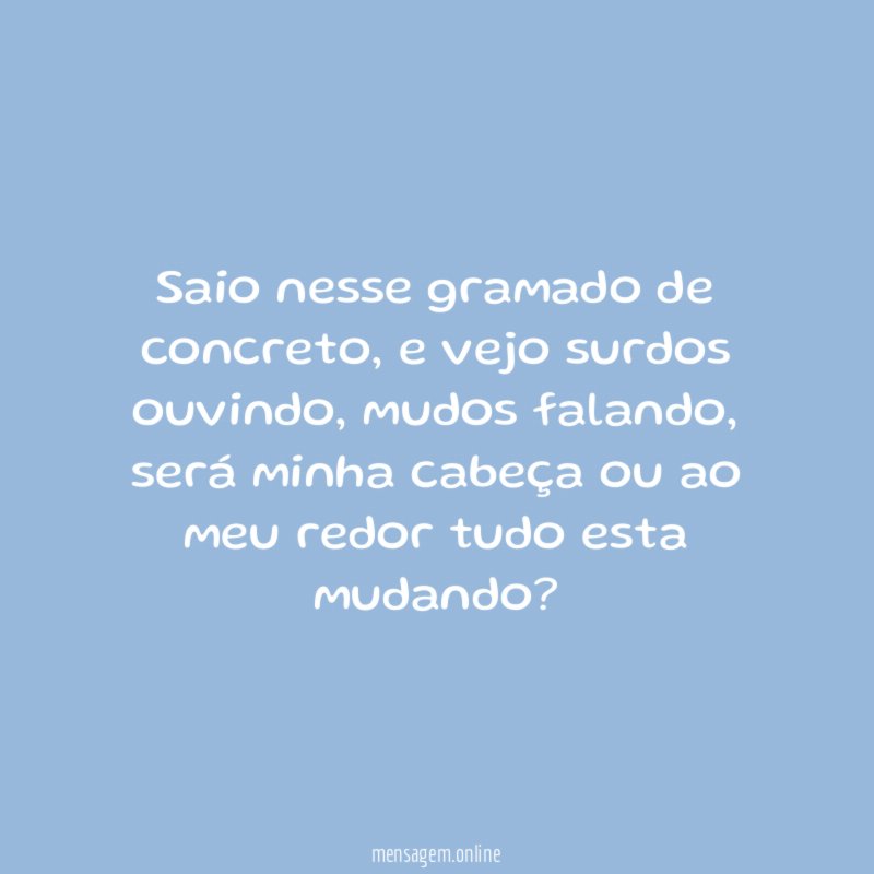 Saio nesse gramado de concreto