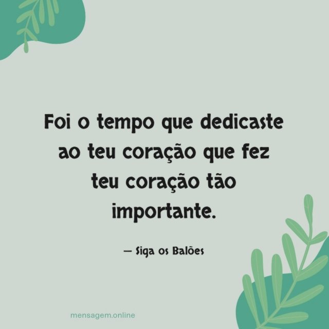 Foi o tempo que dedicaste