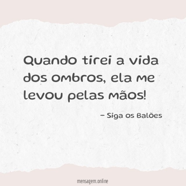 Quando tirei a vida dos ombros