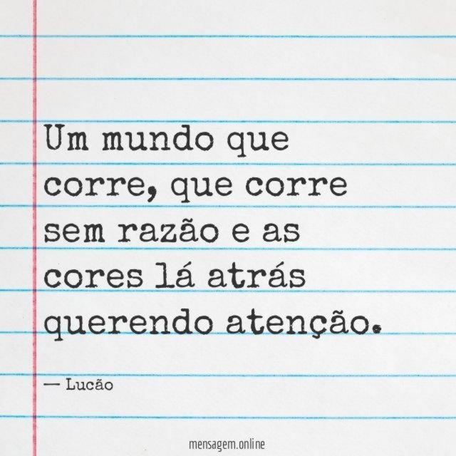Um mundo que corre
