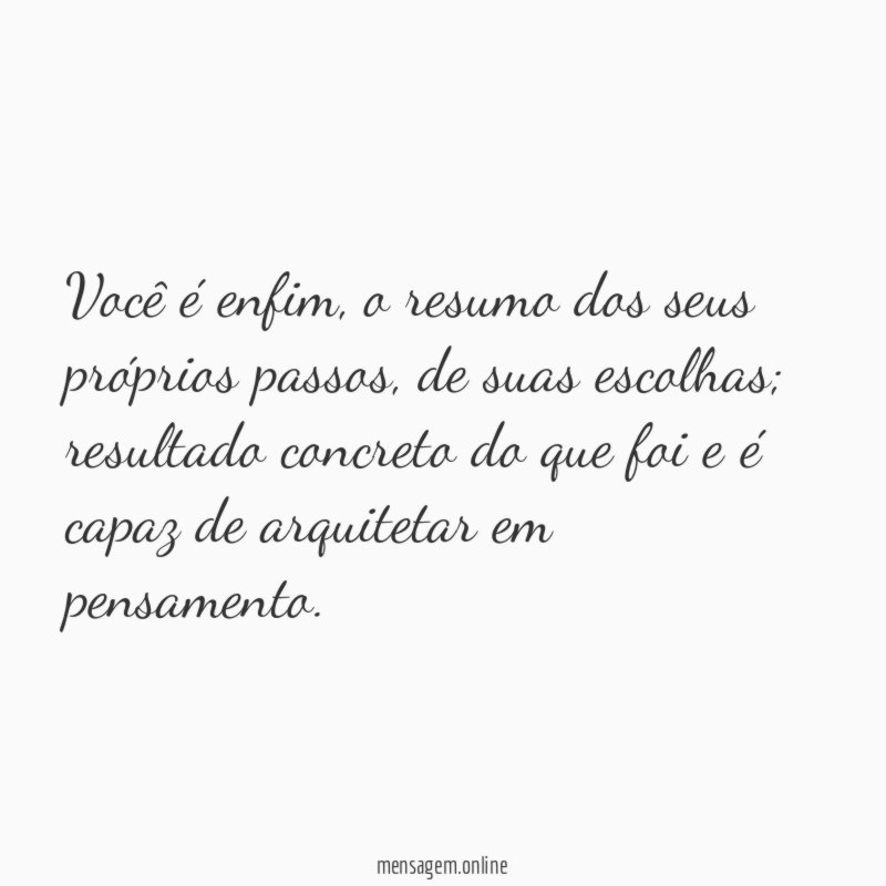 Você é enfim