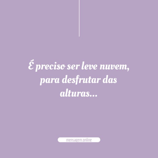É preciso ser leve nuvem