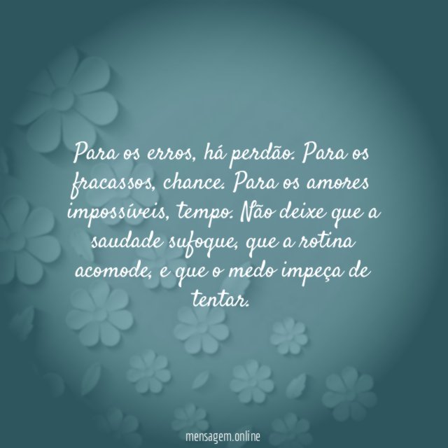 Para os fracassos