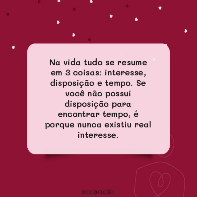 Na vida tudo se resume