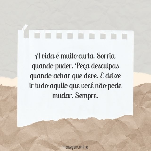 Sorria quando puder