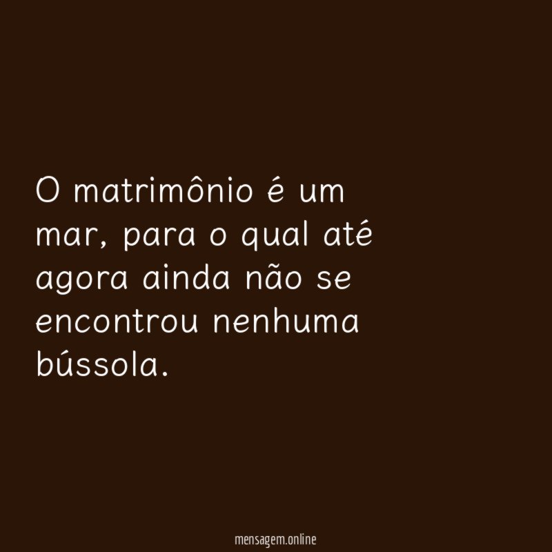 O matrimônio é um mar