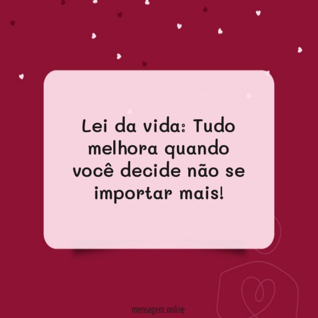 Decide não se importar mais