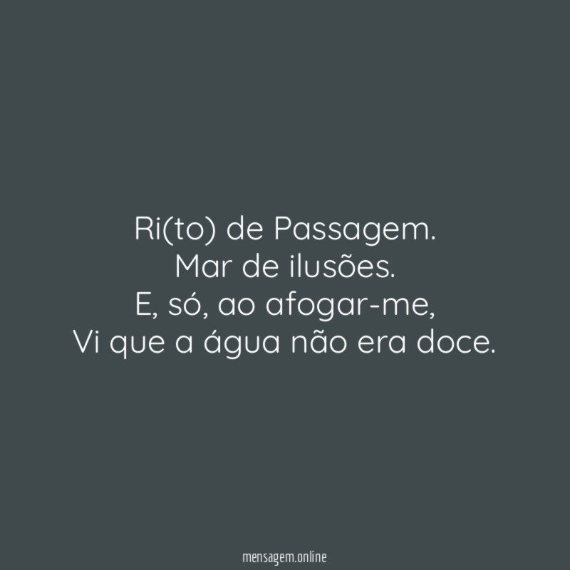 Ri(to) de Passagem.