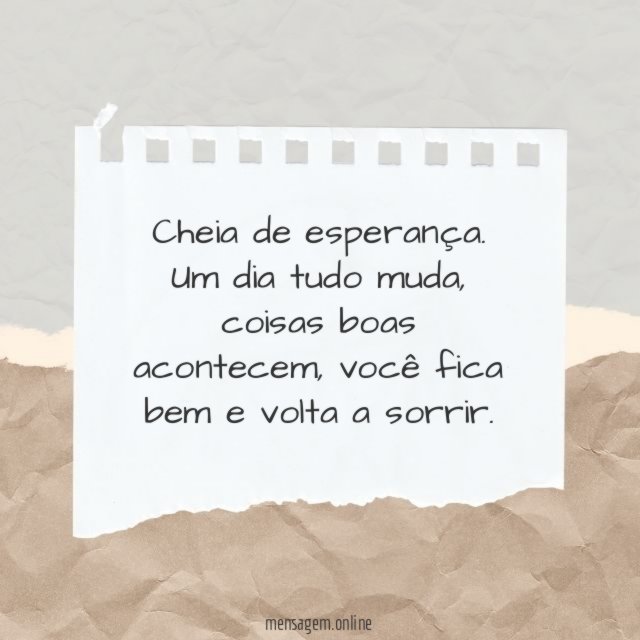 Cheia de esperança