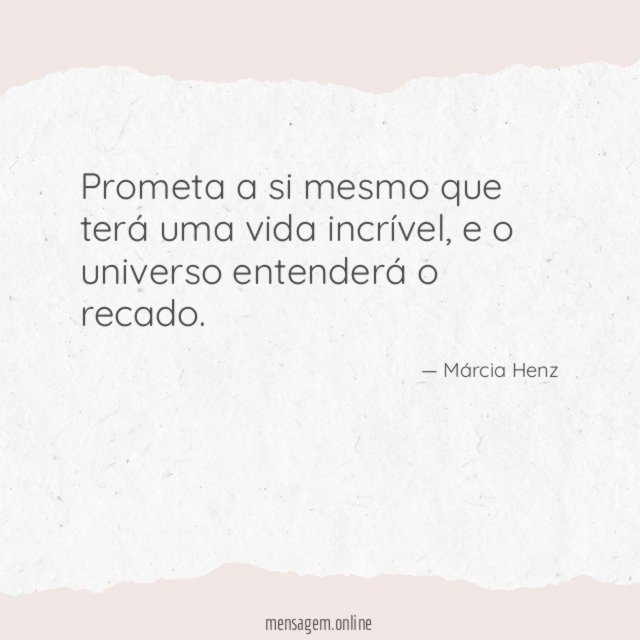 Prometa a si mesmo que terá
