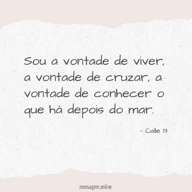 Sou a vontade de viver