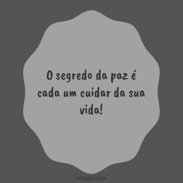 O segredo da paz
