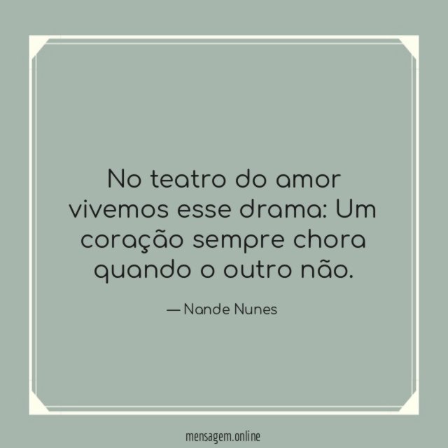No teatro do amor