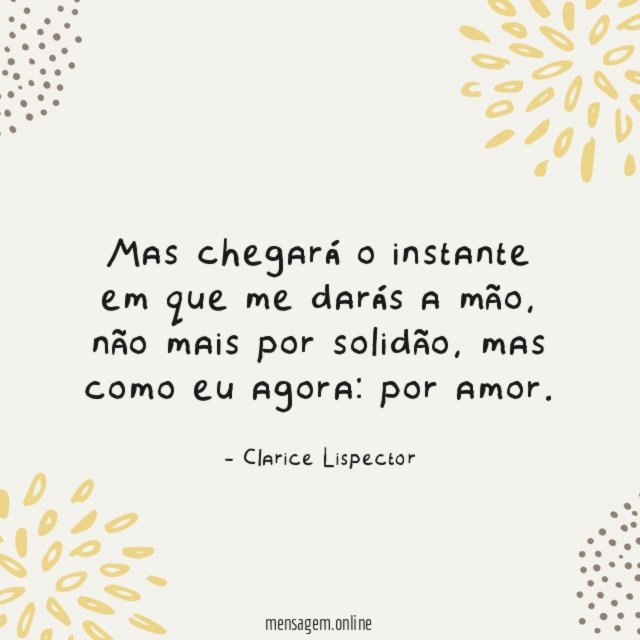 Mas chegará o instante