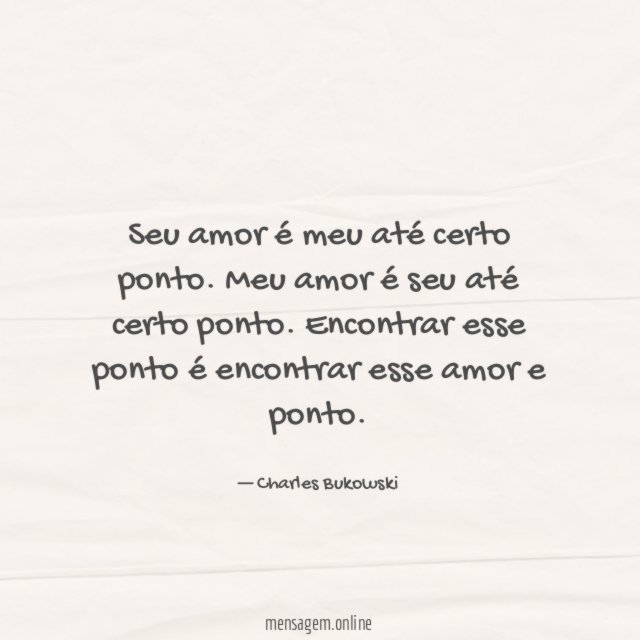 Seu amor é meu até certo ponto