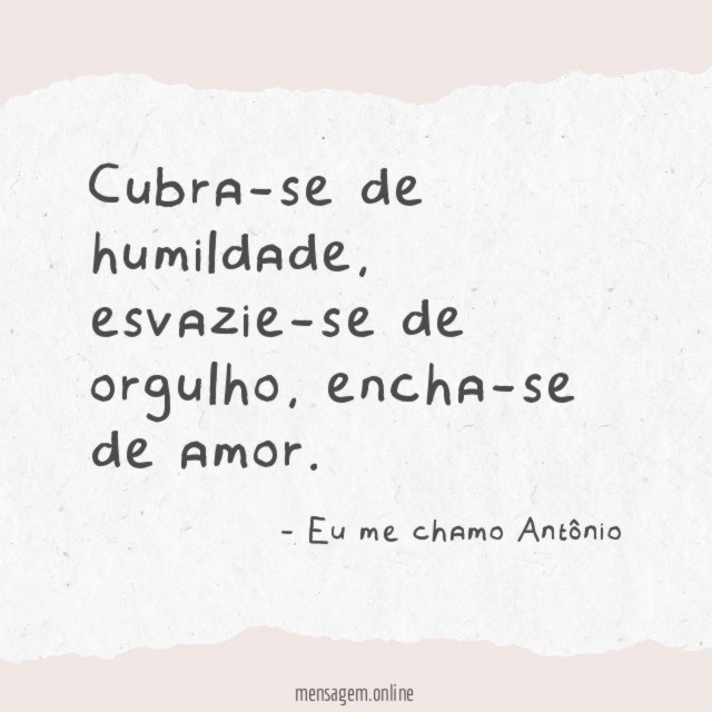 Cubra-se de humildade