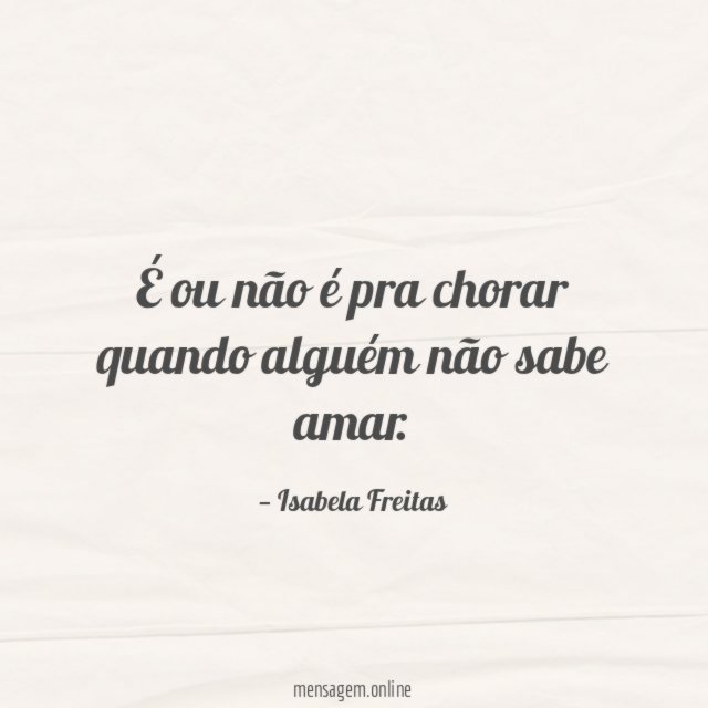 É ou não é pra chorar