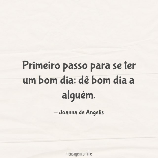 Dê bom dia a alguém