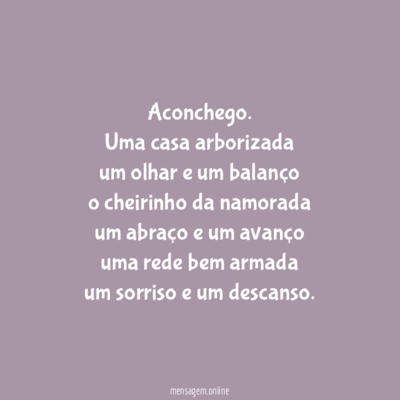 Aconchego.