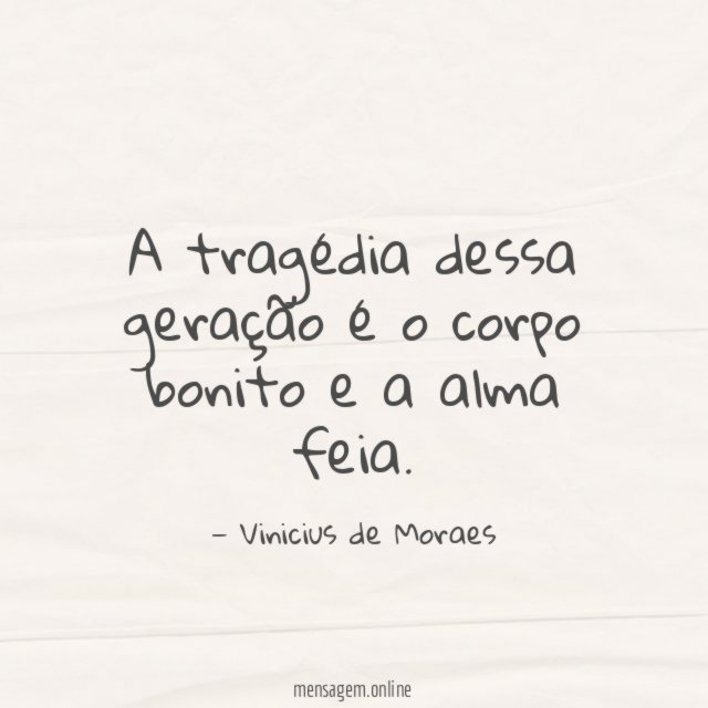 A tragédia dessa geração