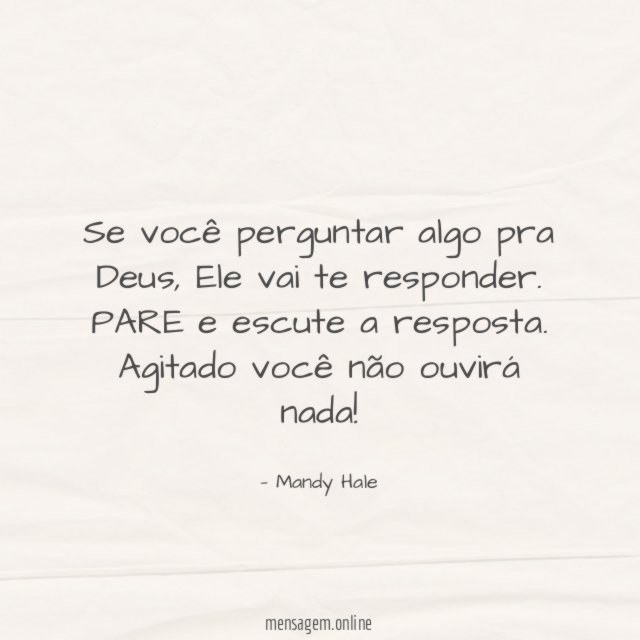 Se você perguntar algo