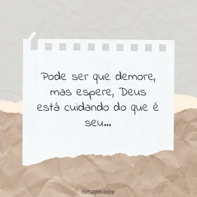 Deus está cuidando do que
