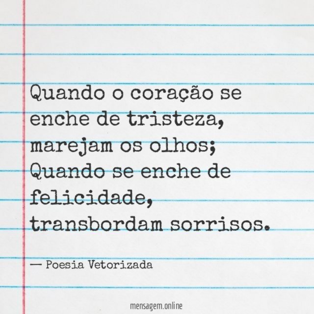 Quando o coração se enche
