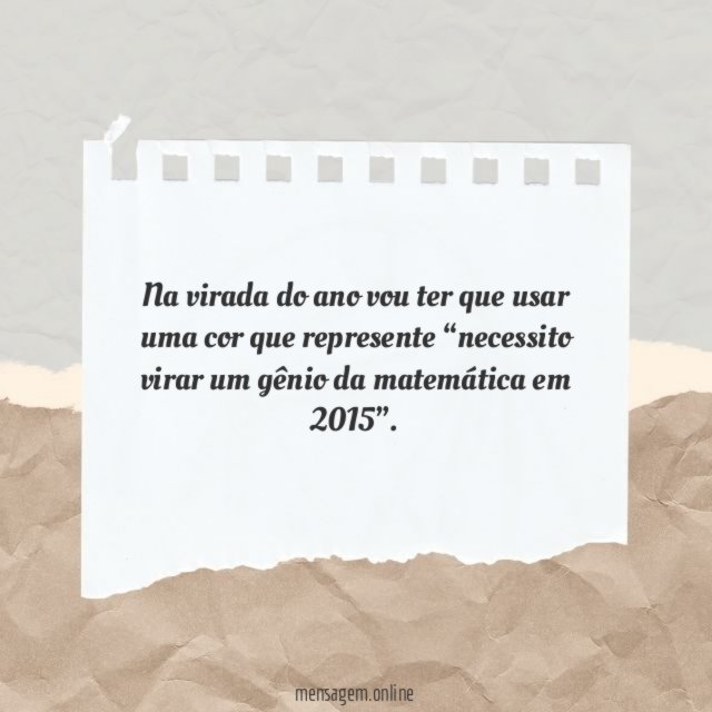 Na virada do ano