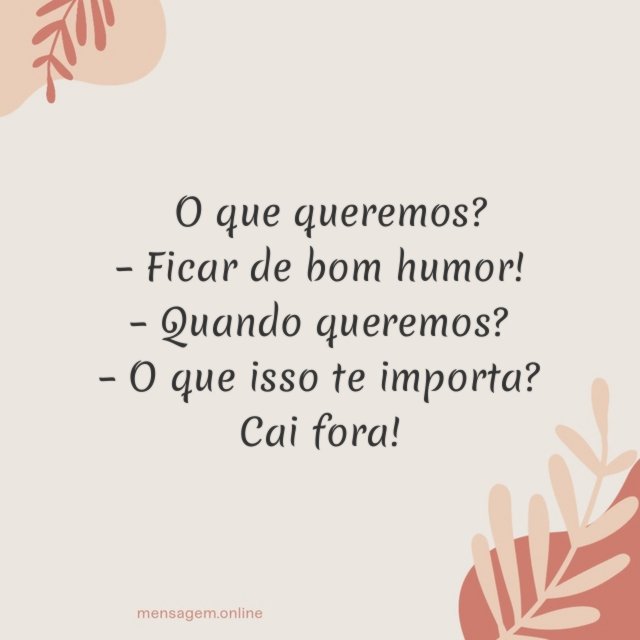 O que queremos?