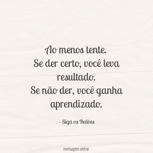 Ao menos tente