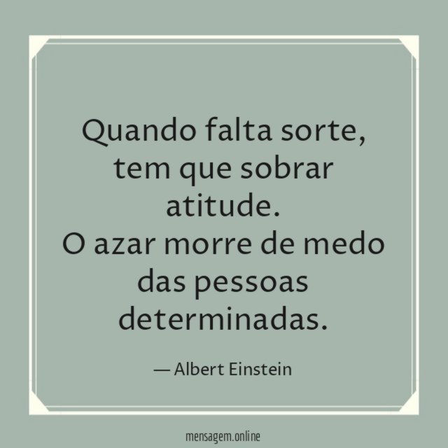 Quando falta sorte